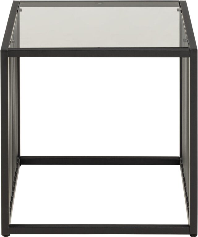 Bijzettafel Strington 8211 Gerookt Glas 8211 Zwart Metaal