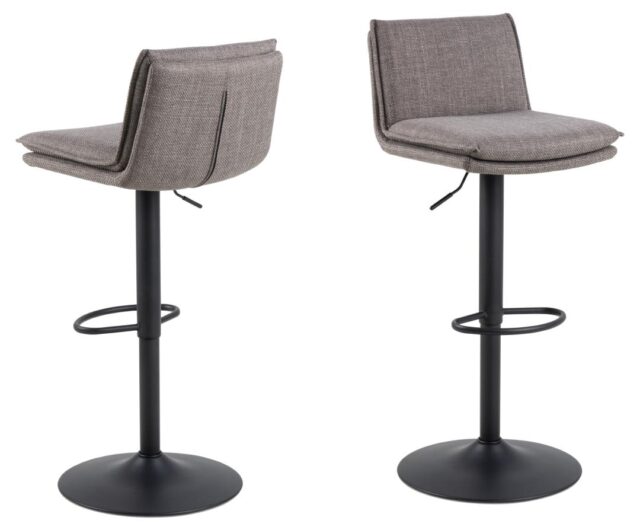 Barkruk Flynn 8211 Stof Basel Lichtgrijs Bruin 8211 Staal Minimale Bestelling 2 Stuks