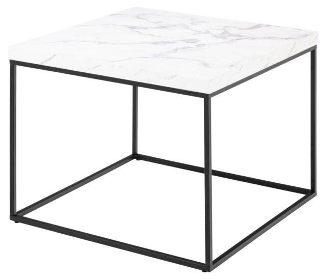 Salontafel Barossa 8211 Wit Marmerlook Mdf 8211 Zwart Metaal