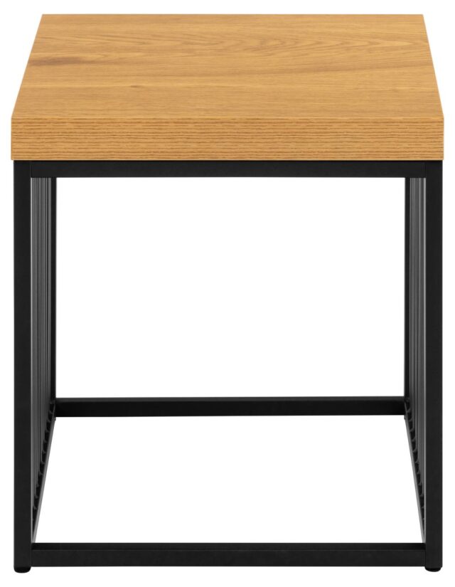 Bijzettafel Strington 8211 Wild Eiken Melamine 8211 Zwart Metaal