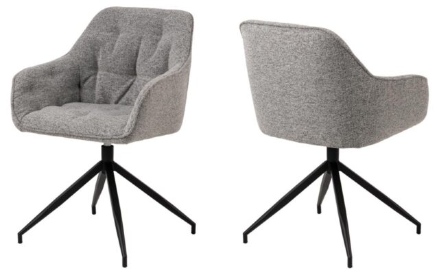 Eetkamerstoel Brooke 8211 Stof Monza Grijs 8211 Zwart Metaal Minimale Bestelling 2 Stuks