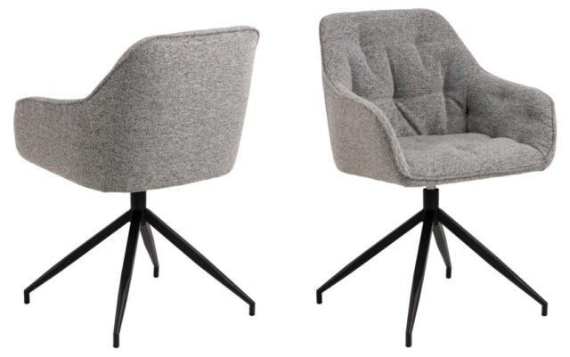 Eetkamerstoel Brooke 8211 Stof Monza Grijs 8211 Zwart Metaal Minimale Bestelling 2 Stuks