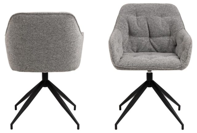 Eetkamerstoel Brooke 8211 Stof Monza Grijs 8211 Zwart Metaal Minimale Bestelling 2 Stuks