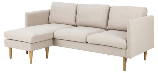 2 Zitsbank Milly Met Chaiselongue 8211 Stof Basel Beige