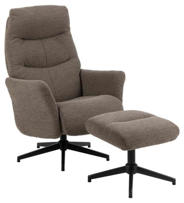 Relaxfauteuil Londen 8211 Met Voetenbank 8211 Stof Monza Taupe
