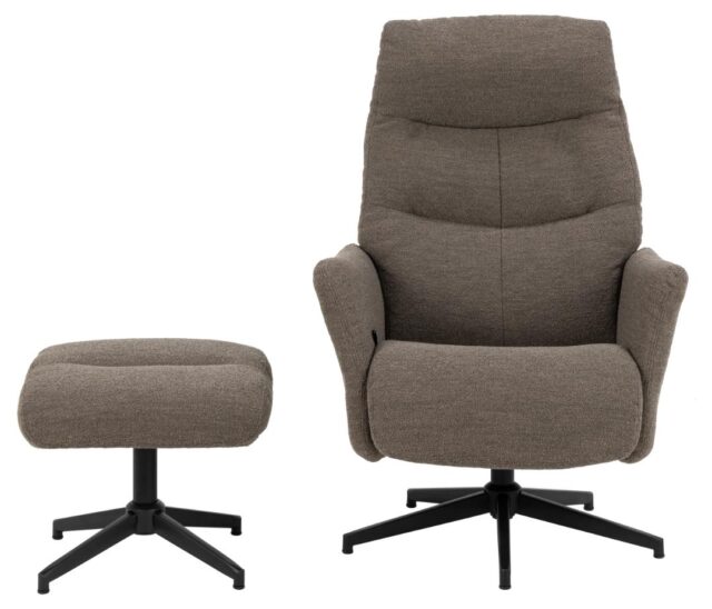 Relaxfauteuil Londen 8211 Met Voetenbank 8211 Stof Monza Taupe