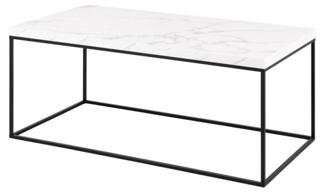 Salontafel Barossa 8211 Wit Marmer Stuctuur 8211 Metaal