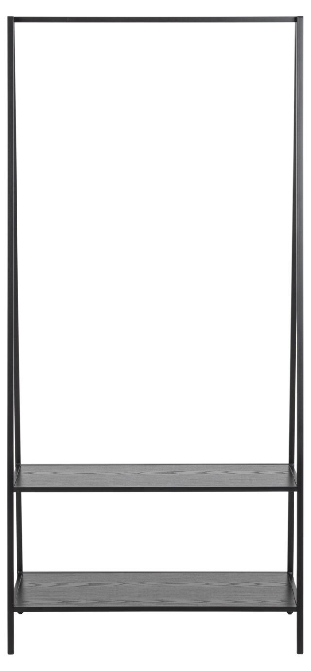 Kledingrek Seaford 8211 Matzwart 8211 Staal Melamine