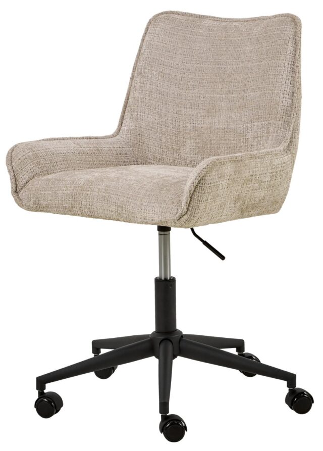 Bureaustoel Eddie 8211 Stof Juto Beige 8211 Zwart Metaal 8211 Verstelbaar