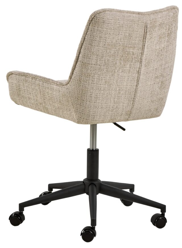 Bureaustoel Eddie 8211 Stof Juto Beige 8211 Zwart Metaal 8211 Verstelbaar