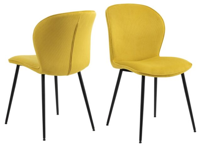 Eetkamerstoel Evelyn 8211 Stof Loyd Kerrie Corduroy 8211 Zwart Metaal Minimale Bestelling 2 Stuks