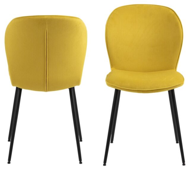 Eetkamerstoel Evelyn 8211 Stof Loyd Kerrie Corduroy 8211 Zwart Metaal Minimale Bestelling 2 Stuks