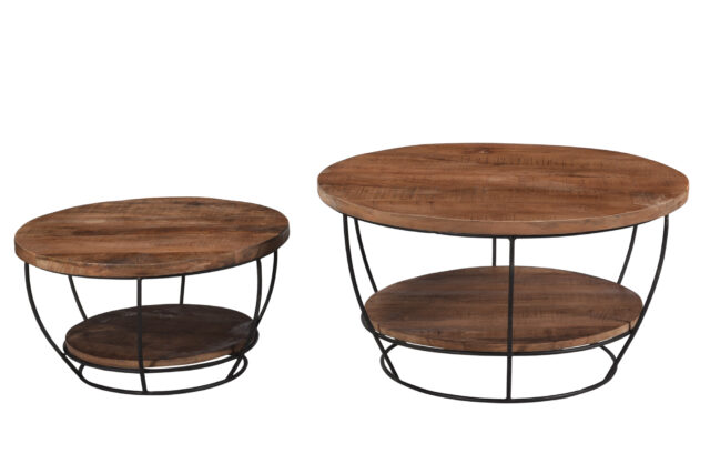 Salontafel Brix Evan 8211 Mangohout 8211 Metaal 8211 65cm