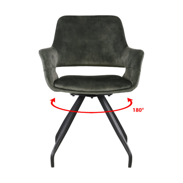 Eetkamerstoel Capp Olijfgroen Fluweel Minimale Bestelling 2 Stuks