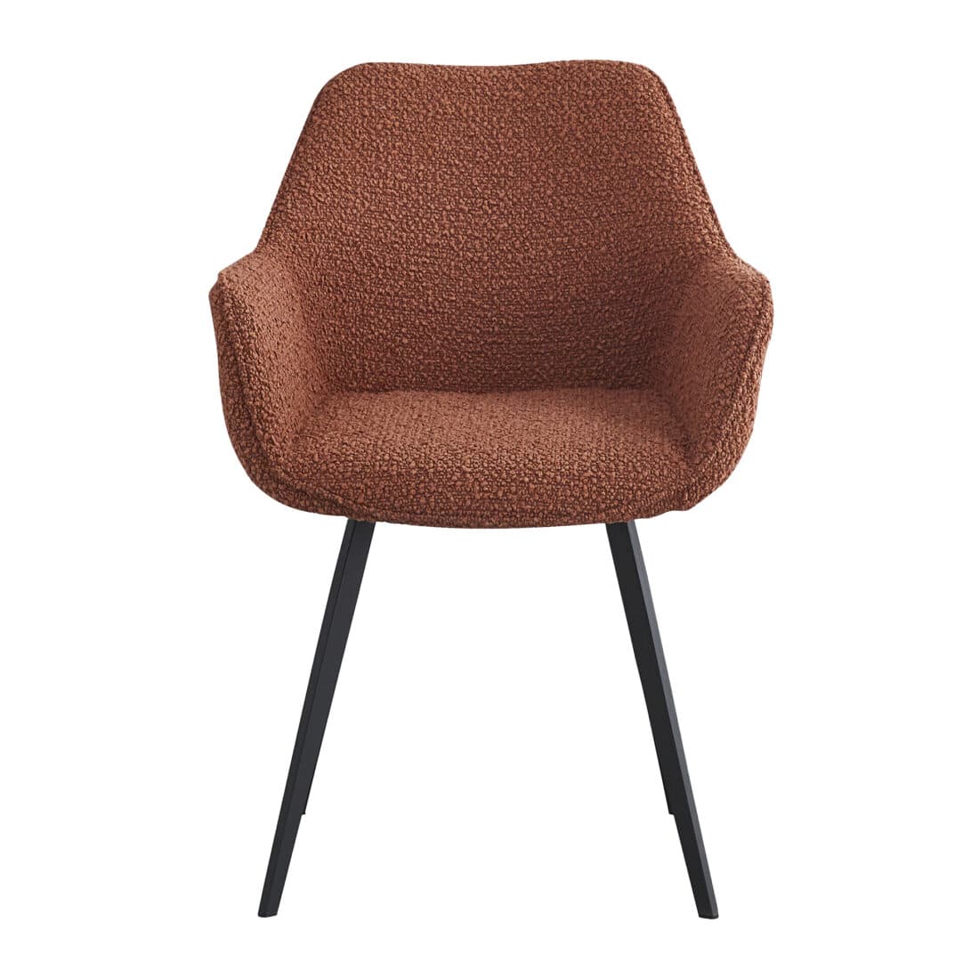 Armstoel Luca 8211 Stof Boucle Leaf Bruin 8211 Metaal Minimale Bestelling 2 Stuks