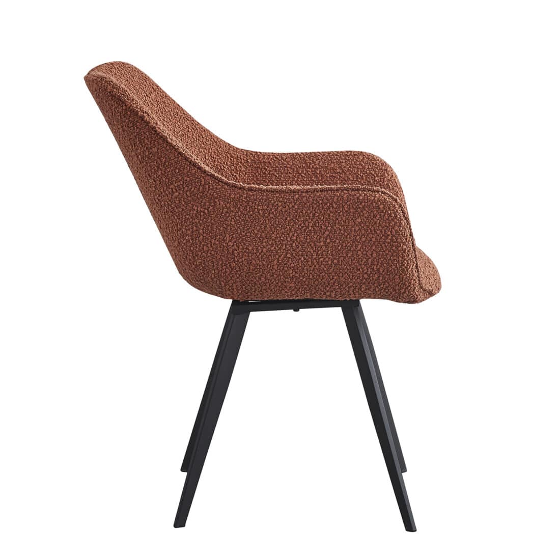 Armstoel Luca 8211 Stof Boucle Leaf Bruin 8211 Metaal Minimale Bestelling 2 Stuks