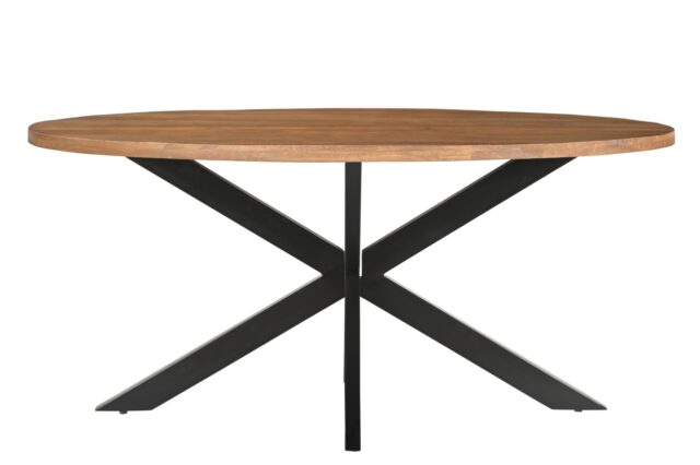 Eetkamertafel Rocky 8211 Hout Metaal 8211 Ovaal 210 Cm