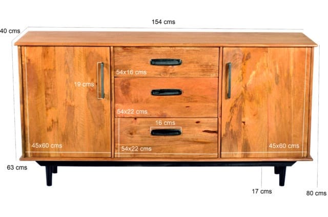 Dressoir Ayleen 8211 Mangohout 8211 152cm Dressoir Ayleen 8211 Mangohout 8211 152cm