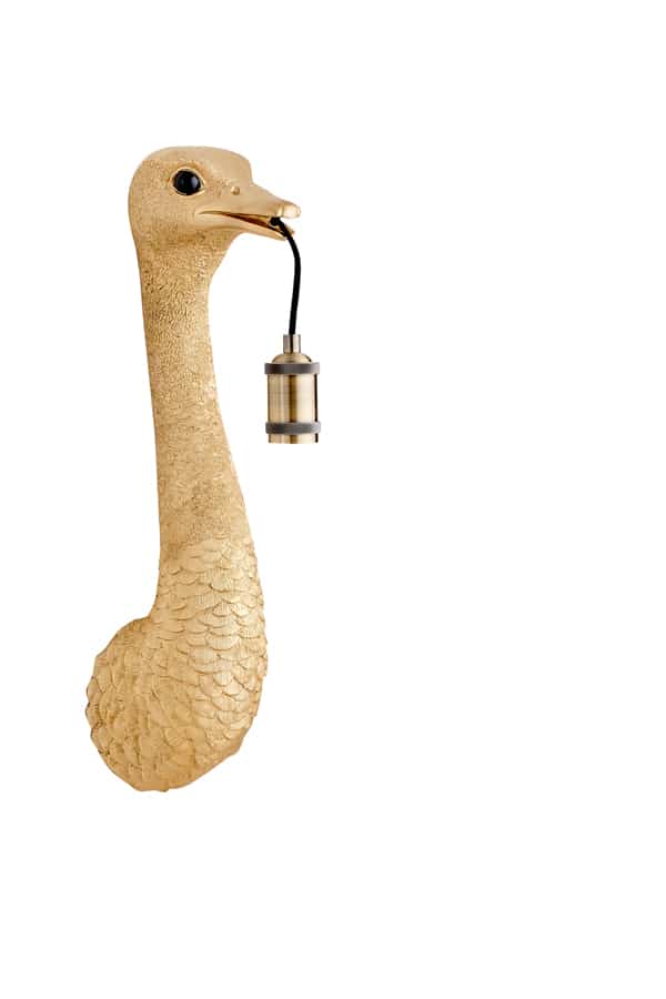 Wandlamp Struisvogel 8211 Goud 8211 18 215 15 5 215 57 5cm