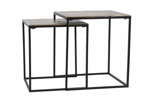 Bijzettafel Banos 8211 Antiek Brons 8211 Set Van 2