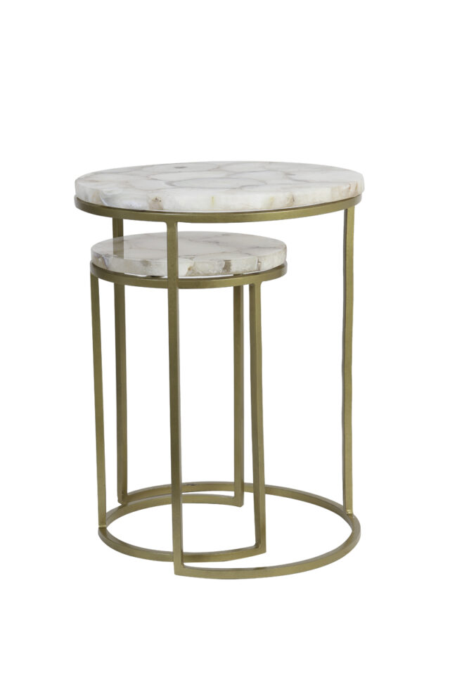 Bijzettafel Axat 8211 Antiek Brons 8211 Rond 41 28cm