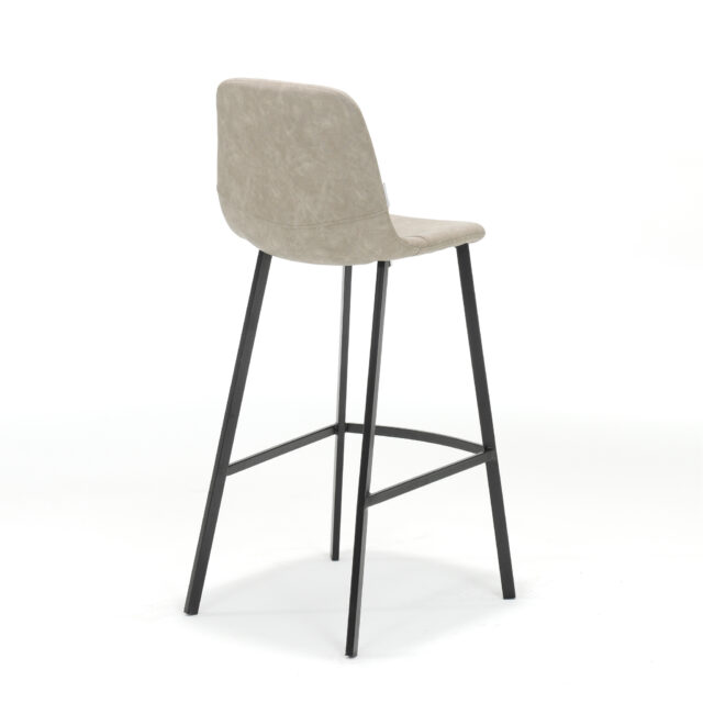 Barkruk Bari Zwart Stof Vintage Beige