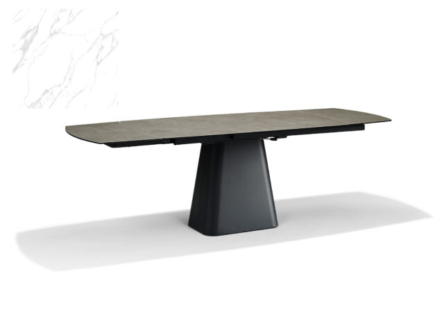 Eetkamertafel Rick Uitschuif 160 215 90 2 X 40cm Deckstone Wit Marmer