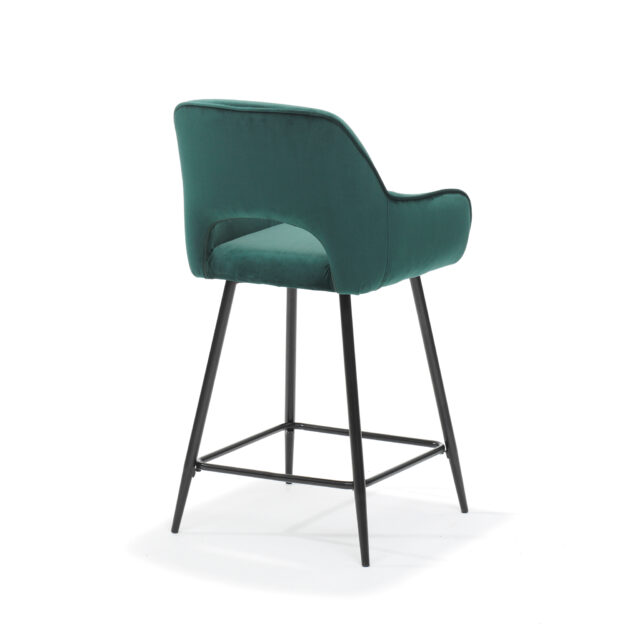 Barkruk Katy Zwart 8211 Stof Velours Groen