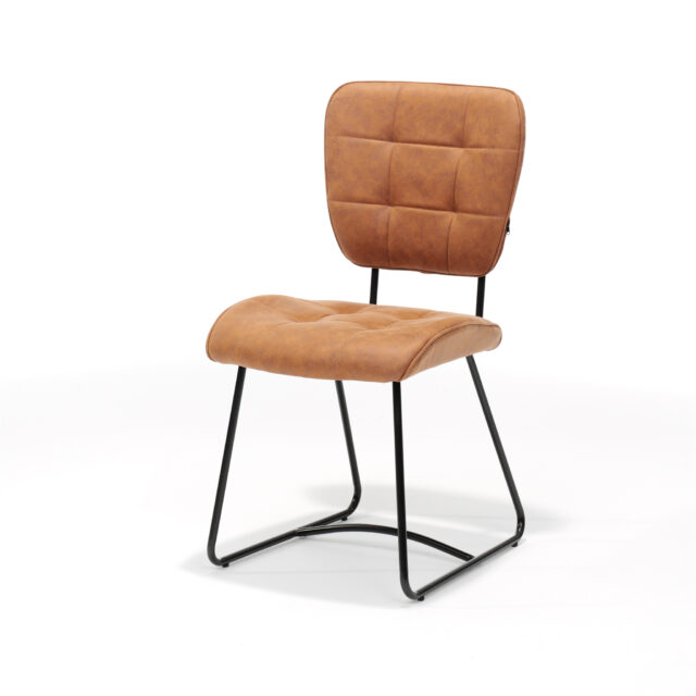 Eetkamerstoel Bailey Sl Zwart 8211 Stof Soft Cognac