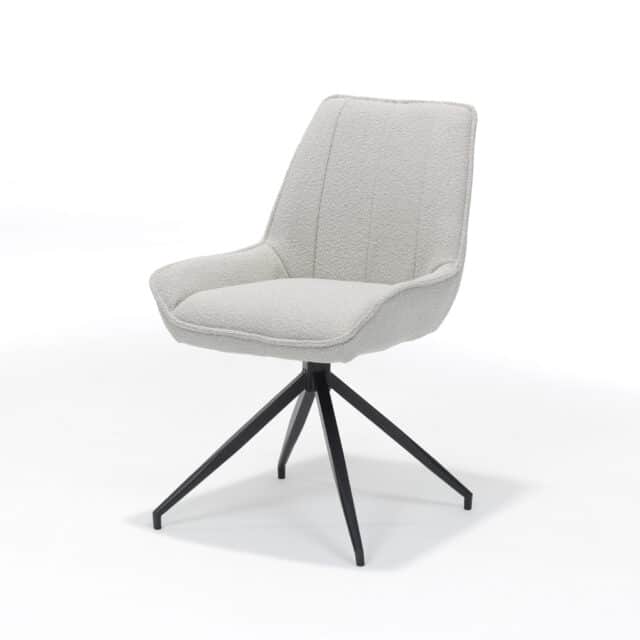 Eetkamerstoel Montana 8211 Stof Teddy Clay 8211 Draaivoet Zwart Metaal