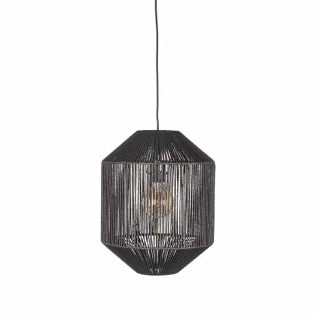 Label51 Hanglamp Ibiza 8211 Zwart 8211 Jute 8211 1 Lichts Cilinder