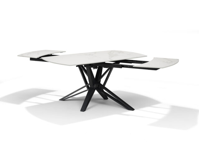 Eetkamertafel Vegas Deckstone Wit Marmer 160 240x90 Uitschuifbaar