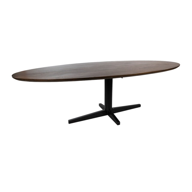 Eetkamertafel Scorpio 8211 Mango Bruin Walnoot 8211 Ovaal Poot Zwart 8211 220 Cm Eetkamertafel Scorpio 8211 Mango Bruin Walnoot 8211 Ovaal Poot Zwart 8211 220 Cm