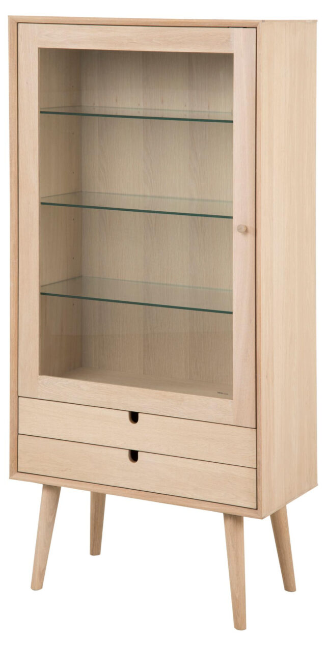 Vitrinekast Eeuw 8211 Wit Geolied Eiken Fineer 8211 Glas
