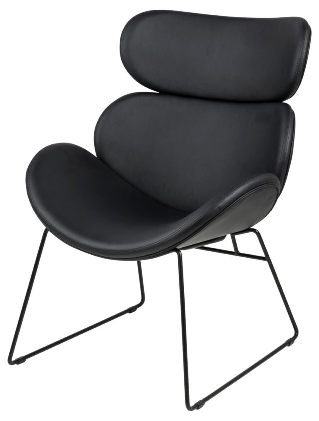 Loungestoel Cazar 8211 Zwart Pu 8211 Metaal