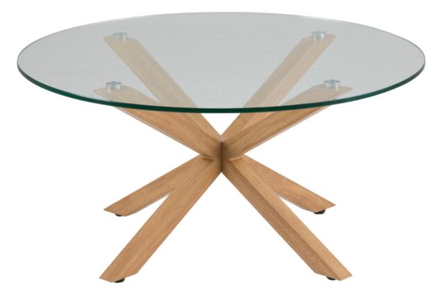 Salontafel Hemel 8211 Helder Gehard Glas 8211 Eiken Fineer Metaal