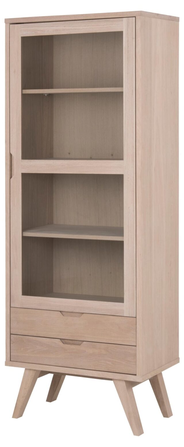 Vitrinekast A Lijn 8211 Wit Geolied Eiken Fineer