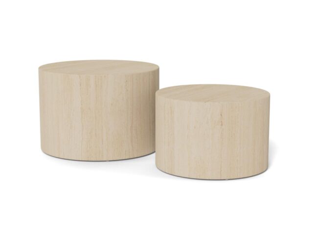 Salontafel Set Dobbelstenen 8211 Ruw Melamine Travertijn 8211 Set Van 2