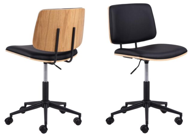 Bureaustoel Owen 8211 Pu Zwart 8211 Eikenhout
