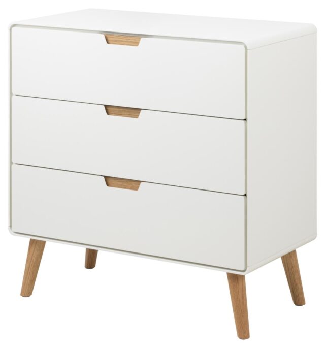 Ladekast Lowell 8211 Wit Mdf 8211 Eiken 8211 3 Laden Ladekast Lowell 8211 Wit Mdf 8211 Eiken 8211 3 Laden