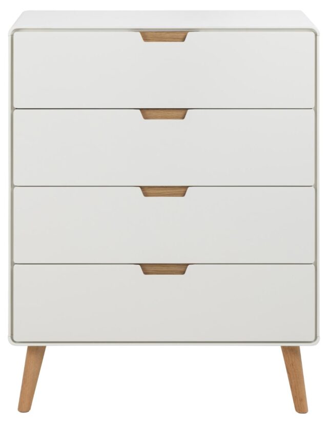 Ladekast Lowell 8211 Wit Mdf 8211 Eiken 8211 4 Laden Ladekast Lowell 8211 Wit Mdf 8211 Eiken 8211 4 Laden