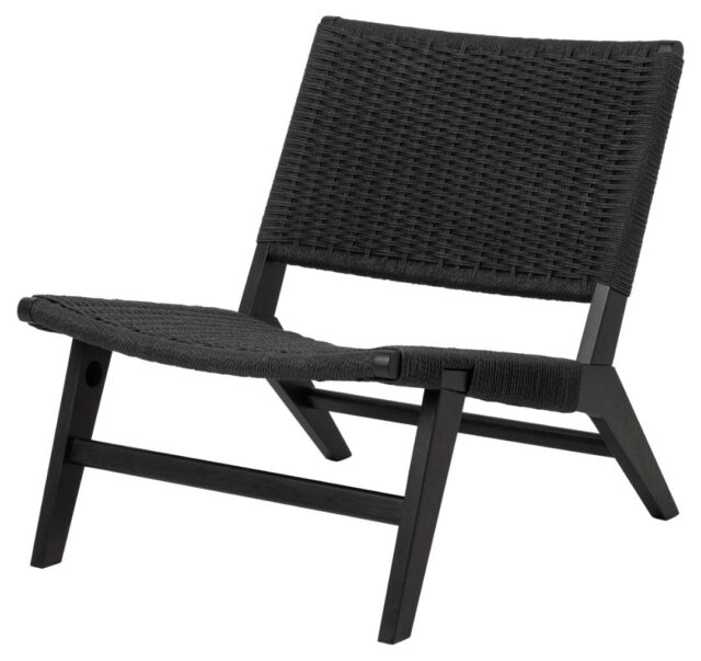 Loungestoel Carson 8211 Zwart Eikenhout 8211 Gevlochten Patroon