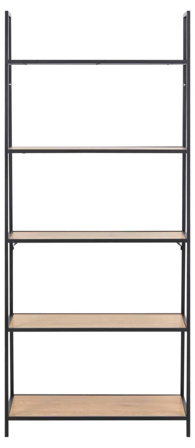 Boekenkast Seaford 8211 Zwart Metaal 8211 Eiken Melamine