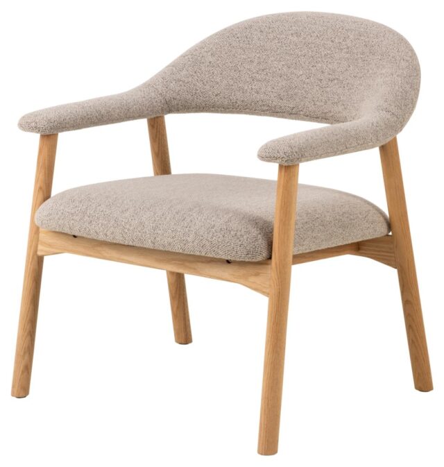 Loungestoel Addi 8211 Stof Monza Beige 8211 Geolied Eikenhout