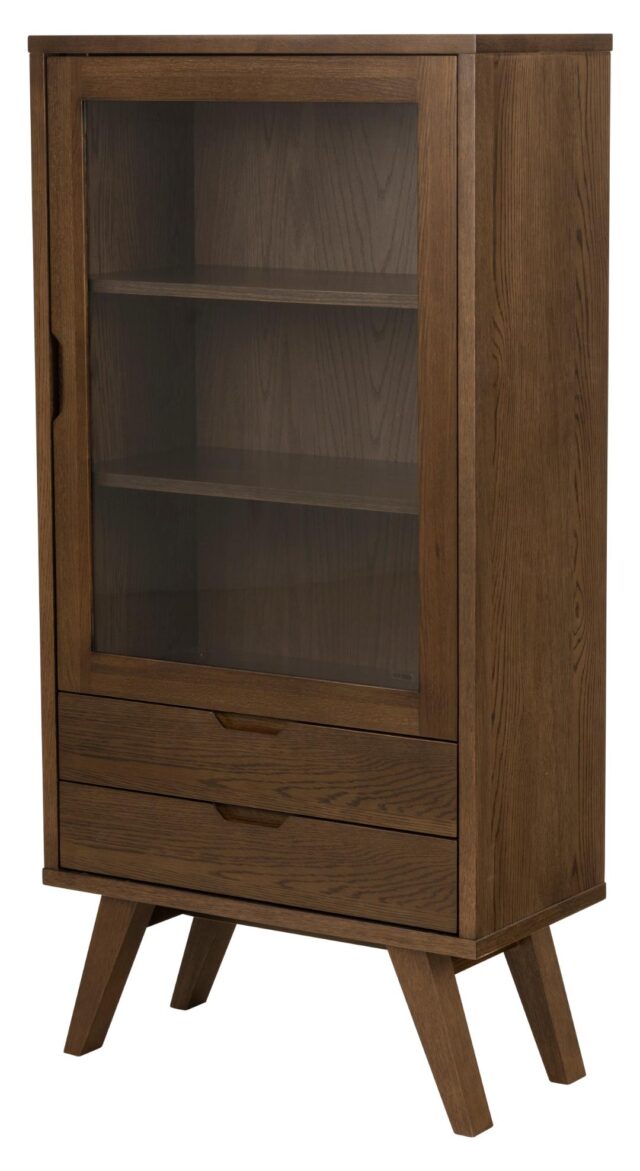 Vitrinekast A Lijn 8211 Gerookt Eiken Fineer 8211 Glas