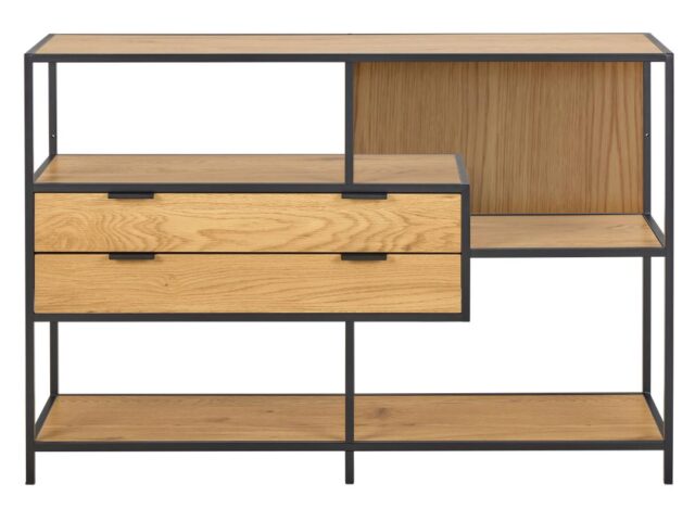 Boekenkast Seaford 8211 Eikenhout Fineer 8211 Metaal