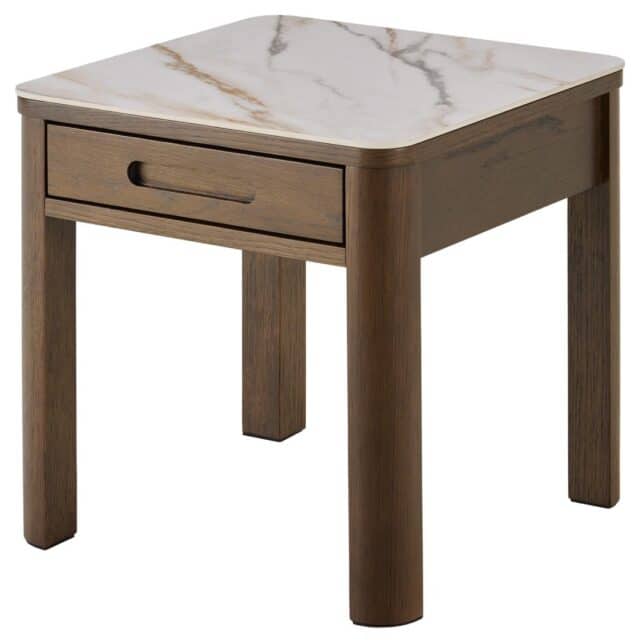 Bijzettafel Southampton 8211 Creme Keramisch Blad 8211 Eiken Fineer