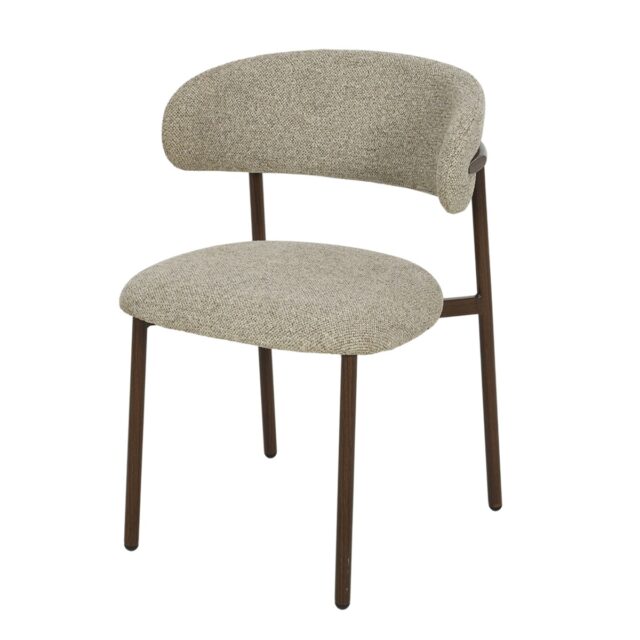 Eetkamerstoel Micah 8211 Stof Beige 8211 Hush Walnoot Eetkamerstoel Micah 8211 Stof Beige 8211 Hush Walnoot