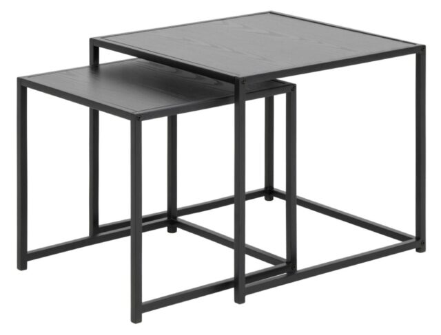 Bijzettafel Seaford 8211 Zwart Rubber Melamine 8211 Metaal 8211 Set Van 2 Bijzettafel Seaford 8211 Zwart Rubber Melamine 8211 Metaal 8211 Set Van 2