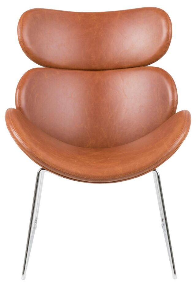 Loungestoel Cazar 8211 Pu Vintage Brandy 11 8211 Chroom Metaal